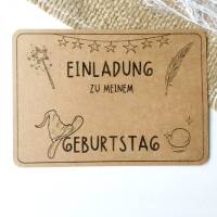 Einladung Kindergeburtstag Zauberer Magie Zauberschule - Druckvorlage A4 PDF - mit Rückseite - Digitale Datei Bild 5