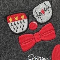 *  Brille mit Herzschlag und Schleife  *  Stickdatei 10 x 10, Köln, für Karneval, Fasching, Fasnet Bild 1