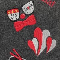 *  Brille mit Herzschlag und Schleife  *  Stickdatei 10 x 10, Köln, für Karneval, Fasching, Fasnet Bild 2