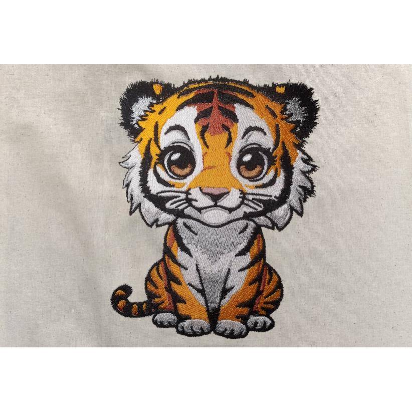 Maschinen Stickdatei - Tiger niedlich 15-16x26cm, 20x17cm Bild 1