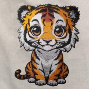 Maschinen Stickdatei - Tiger niedlich 15-16x26cm, 20x17cm Bild 1