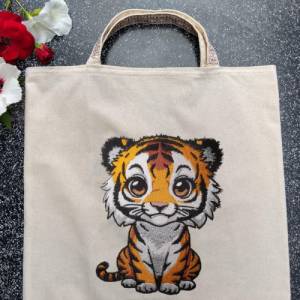 Maschinen Stickdatei - Tiger niedlich 15-16x26cm, 20x17cm Bild 3