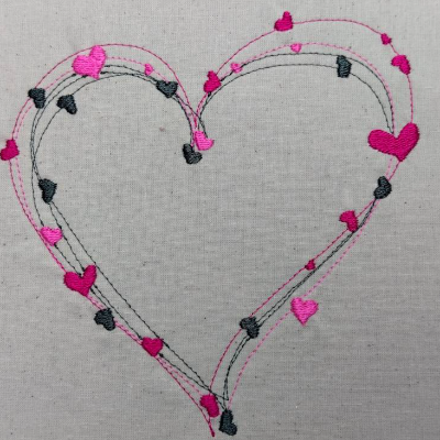 Stickdatei Herz Valentine – Filigranes Herzmotiv für 14x14 & 15x15 cm Stickrahmen