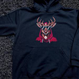 Maschinen Stickdatei Rudolph cool Color Lichteffekt 12-14x18cm – Rentier Weihnachten Hoodie Bild 5