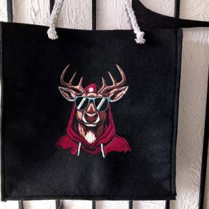 Maschinen Stickdatei Rudolph cool Color Lichteffekt 12-14x18cm – Rentier Weihnachten Hoodie Bild 7