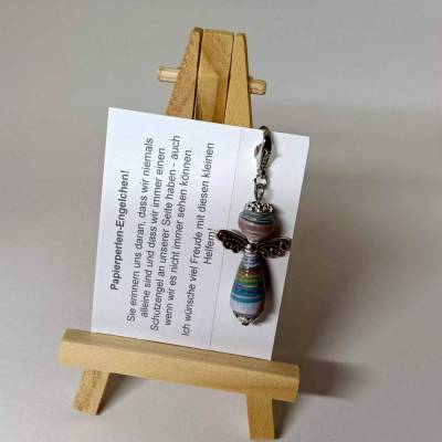 Papierperlenengelchen aus Katalogpapier | Schutzengel | Taschenbaumler | Glücksbringer