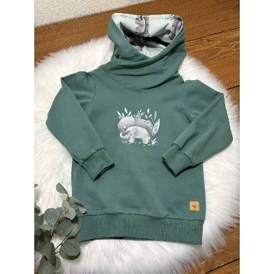 Pulli mit Wickelkapuze und Bügelbild Gr. 104