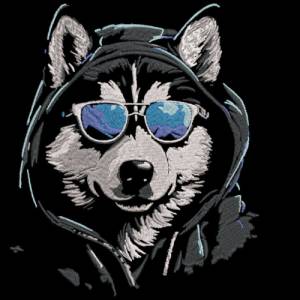 Maschinen Stickdatei - Husky cool Lichteffekt 12-14*18cm Bild 1