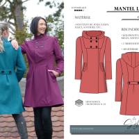 Lennja Damenmantel Schnittmuster – Eleganz & Vielseitigkeit in Größen 34-54 | Mit abnehmbarer Kapuze und Futter Bild 1