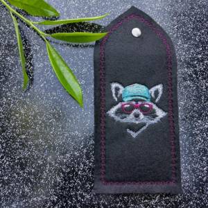 Maschinen Stickdatei - Waschbär cool Color Lichteffekt 18*18cm bzw. 20*20cm Bild 3