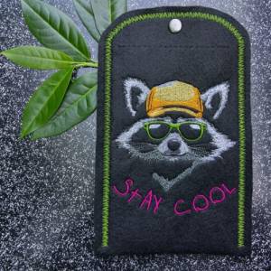 Maschinen Stickdatei - Waschbär cool Color Lichteffekt 18*18cm bzw. 20*20cm Bild 9