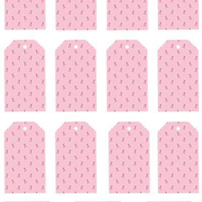 Geschenkanhänger kleine rosa Bärchen, 15 St. in 2 Größen zum ausdrucken und ausschneiden A4