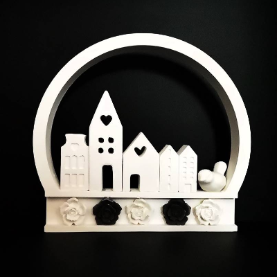 Häuserkranz aus Keramik , Häuserloop