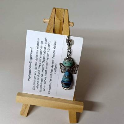 Papierperlenengelchen aus Katalogpapier | Schutzengel | Taschenbaumler | Glücksbringer