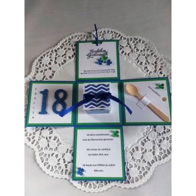 Explosionsbox/Geldgeschenk zum 18. Geburtstag