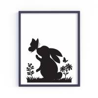 Bügelbild für Ostern - Frühlings Deko mit Blumen, Schmetterling und Osterhasen Bild 4