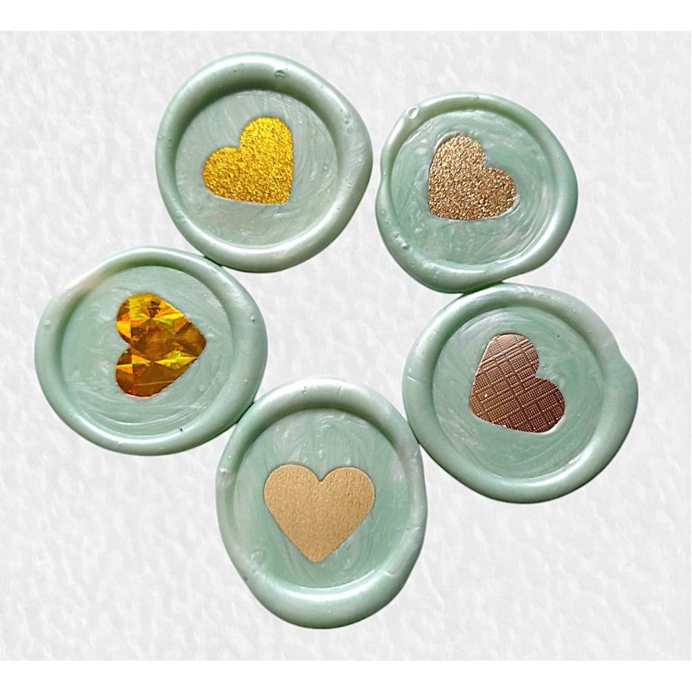 Poemluve 50 Stück Selbstklebende Wachssiegel - Rosa Herzen Für Einladungen