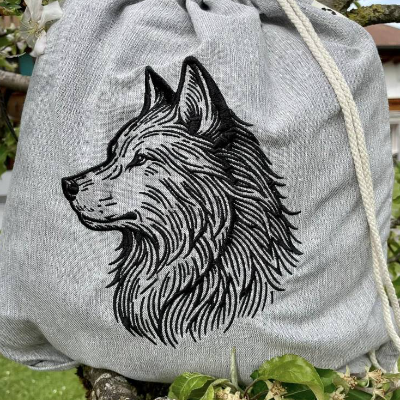 Stickdatei - Wolfskopf Wolf - 2 Größen