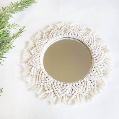 Makramee Spiegel im Boho Style | Spiegel Bodo Deko | Wanddeko