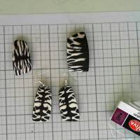 PDF Tutorial Zebra Ohrhänger aus einer Zebra Cane ( Musterrolle) Polymer Clay Bild 5