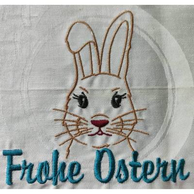 Stickdatei - Frohe Ostern Hase 3 Größen Frühling