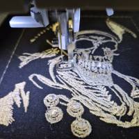 Totenkopf Pirat Lichteffekt 14x14 bwz. 15x15cm Bild 2