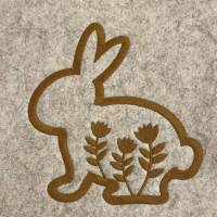 Stickdatei - Hase mit Blumen Ostern Frühling 3 Größen Bild 1