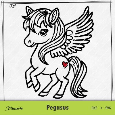 Pegasus SVG DXF für Plotter Laser - auch zum Drucken, sublimieren oder gravieren - Plotterdatei Biberwerke