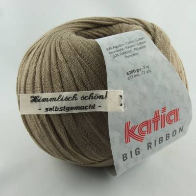 Katia Big Ribbon: flaches einfarbiges Bändchengarn optimal für Taschen und Homedeko in braun