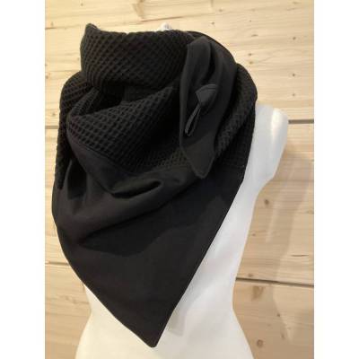 Dreieckstuch aus Waffelstoff und Jersey in schwarz / Tuch / Schal / Halstuch