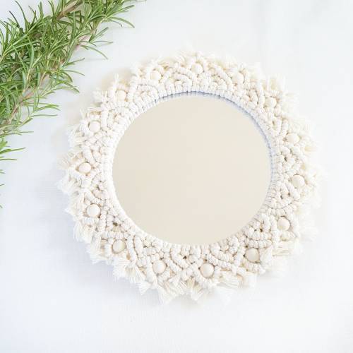 Makramee Spiegel als Wanddekoration im Boho Style | Spiegel Bodo Deko | Wanddeko