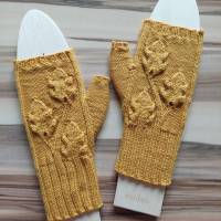 Fingerlose Handstulpen Wilderness of Nature Eichenblätter | Strickanleitung Bild 2