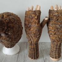 Fingerlose Handstulpen Wilderness of Nature Eichenblätter | Strickanleitung Bild 9