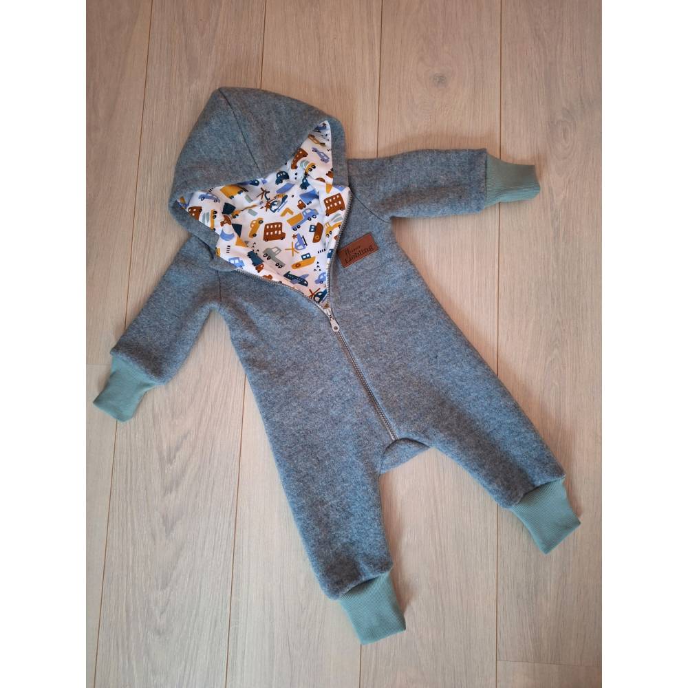 Wollwalk Anzug, Walkoverall 74-80, altmint, Baufahrzeuge - Main Image