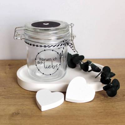 Valentinstagsgeschenk: Bügelglas Komplimenteglas