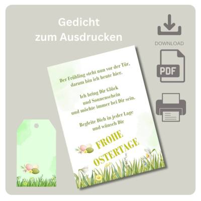 Oster Gedicht für Glückswürmchen, Glücksbringer Download PDF