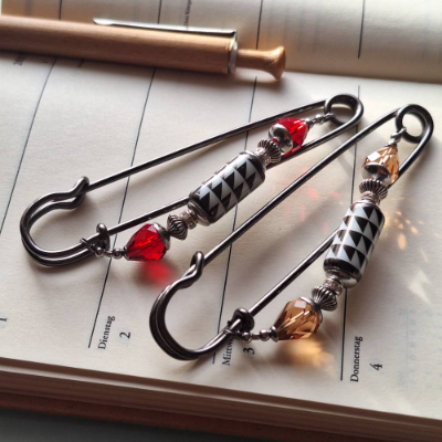 Tuchnadel Schachbrett mit funkelndem Kristall in Rot oder Apricot anthrazitfarbene Kiltnadel Schalnadel Farbwahl N10-G-3