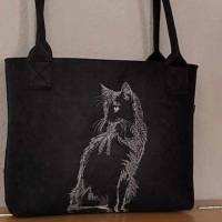 Maschinen Stickdatei - Katze KI sitzend Konturen Lichteffekt 12-14*18cm Bild 10