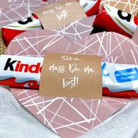 4 Herz Banderole Duplo oder Kinderriegel, Schön, dass Du da bist! Gastgeschenk Kommunion, Ostern, Hochzeit Tischdeko,PDF Bild 2