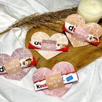 4 Herz Banderole Duplo oder Kinderriegel, Schön, dass Du da bist! Gastgeschenk Kommunion, Ostern, Hochzeit Tischdeko,PDF Bild 4