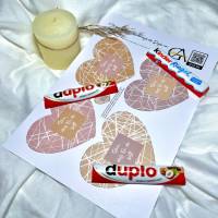 4 Herz Banderole Duplo oder Kinderriegel, Schön, dass Du da bist! Gastgeschenk Kommunion, Ostern, Hochzeit Tischdeko,PDF Bild 5