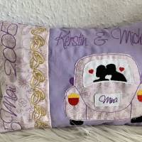 Stickdatei Kissen In the Hoop Hochzeit – Hochzeitsauto Set 841 Blanko inkl. Anleitung Bild 2