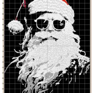 Maschinen Stickdatei - Weihnachtsmann Lichteffekt 12-14*18cm Bild 2