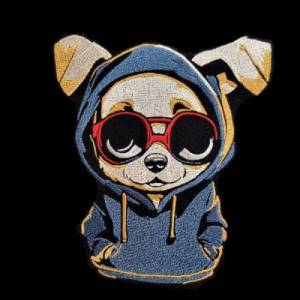 Maschinen Stickdatei - Welpe cool Color Lichteffekt 12-14*18cm Bild 1