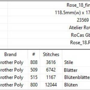 Maschinen Stickdatei - Rose 12-14x18cm Bild 3