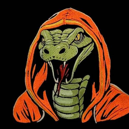 Maschinen Stickdatei - Schlange cool Color Lichteffekt 10x10cm