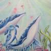 Acrylgemälde "Delfine am bunten Riff" - Bild Korallen Gemalt Meer Kunst Original Acryl Kunstwerk Deko 60cmx60cm Bild 4