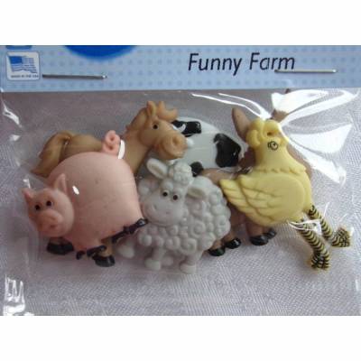 Dress it up Knöpfe   Bauernhoftiere   (1 Pck.)   Funny Farm