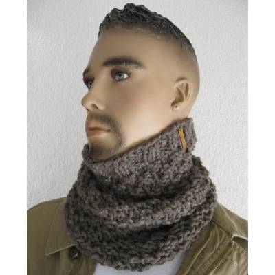 Schlupfschal Schlauchschal für Männer Uni Braun meliert