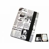 aufklappbare eReaderhülle eBook Reader Tablet Hülle Dog News schwarz weiß bis max 8 Zoll, Maßanfertigung Bild 1